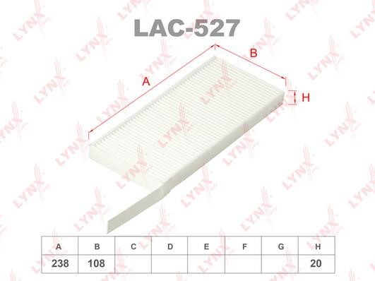 LYNXauto LAC-527 Filter, interior air LAC527: Buy near me in Poland at 2407.PL - Good price!
