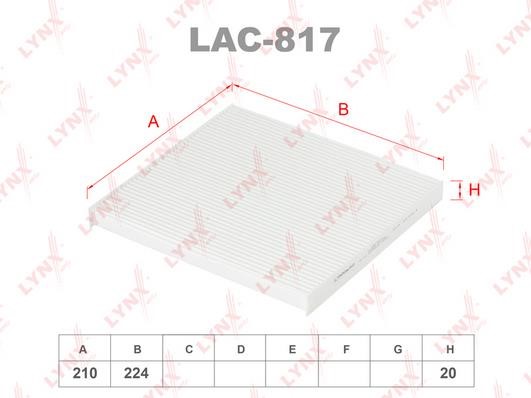 LYNXauto LAC-817 Filter, interior air LAC817: Buy near me in Poland at 2407.PL - Good price!