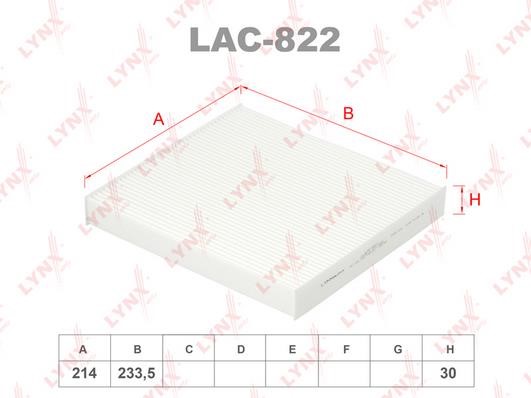 LYNXauto LAC-822 Фильтр салона LAC822: Отличная цена - Купить в Польше на 2407.PL!
