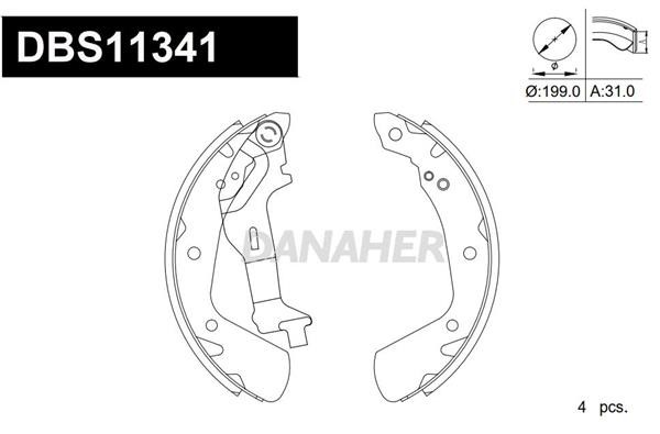 Danaher DBS11341 Brake shoe set DBS11341: Buy near me at 2407.PL in Poland at an Affordable price!