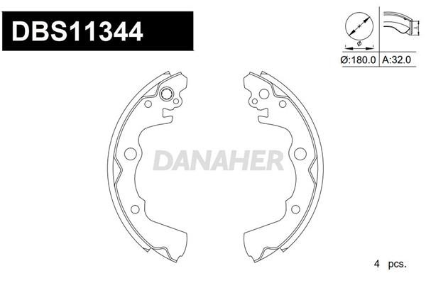Danaher DBS11344 Колодки гальмівні барабанні, комплект DBS11344: Приваблива ціна - Купити у Польщі на 2407.PL!