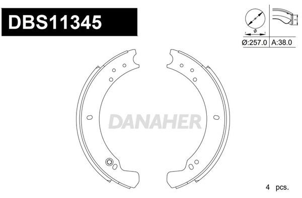Danaher DBS11345 Колодки гальмівні барабанні, комплект DBS11345: Приваблива ціна - Купити у Польщі на 2407.PL!