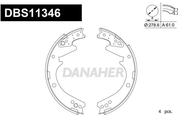 Danaher DBS11346 Колодки тормозные барабанные, комплект DBS11346: Отличная цена - Купить в Польше на 2407.PL!