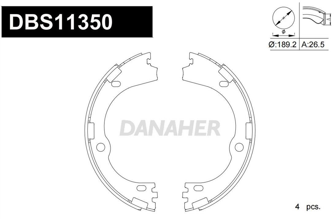 Danaher DBS11350 Brake shoe set DBS11350: Buy near me in Poland at 2407.PL - Good price!