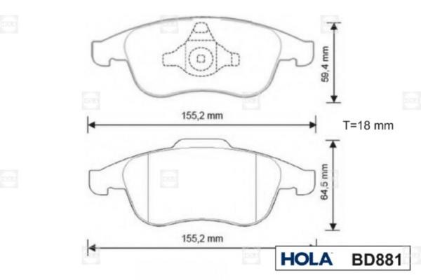Hola BD881 Brake Pad Set, disc brake BD881: Buy near me in Poland at 2407.PL - Good price!