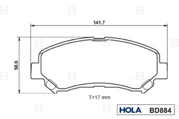 Hola BD884 Brake Pad Set, disc brake BD884: Buy near me in Poland at 2407.PL - Good price!