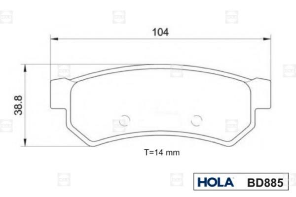 Hola BD885 Rear disc brake pads, set BD885: Buy near me in Poland at 2407.PL - Good price!