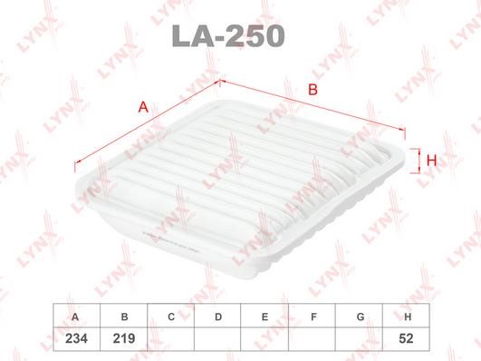 LYNXauto LA-250 Air Filter LA250: Buy near me at 2407.PL in Poland at an Affordable price!
