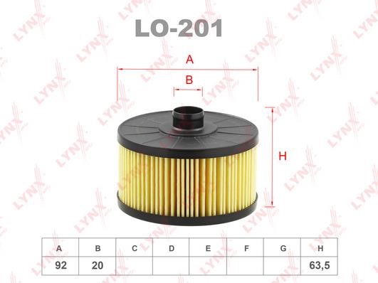 LYNXauto LO-201 Oil Filter LO201: Buy near me in Poland at 2407.PL - Good price!
