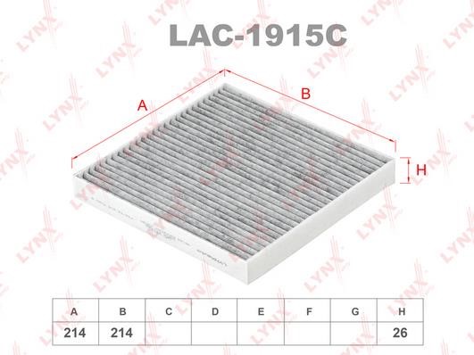 LYNXauto LAC-1915C Aktivkohle-Kabinenfilter LAC1915C: Kaufen Sie zu einem guten Preis in Polen bei 2407.PL!