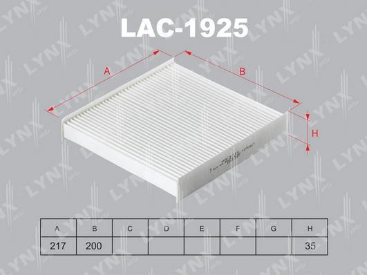 LYNXauto LAC1925C Filter, Innenraumluft LAC1925C: Bestellen Sie in Polen zu einem guten Preis bei 2407.PL!
