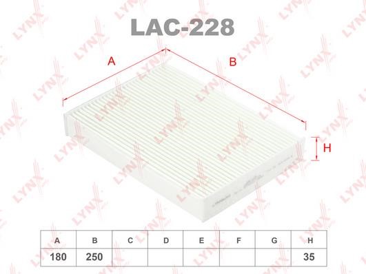LYNXauto LAC-228 Фильтр салона LAC228: Отличная цена - Купить в Польше на 2407.PL!