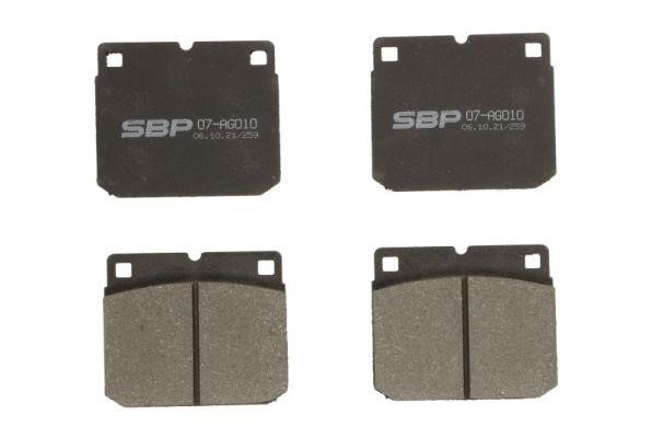 SBP 07-AG010 Brake Pad Set, disc brake 07AG010: Buy near me in Poland at 2407.PL - Good price!