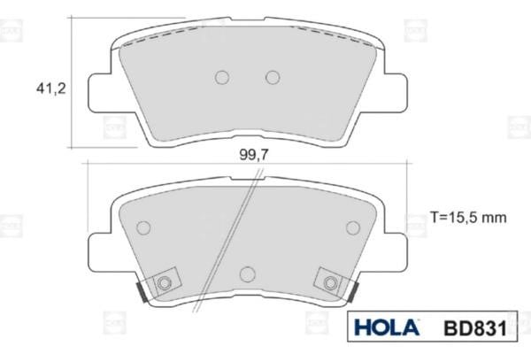 Hola BD831 Brake Pad Set, disc brake BD831: Buy near me in Poland at 2407.PL - Good price!