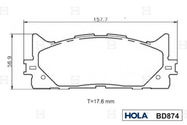 Hola BD874 Brake Pad Set, disc brake BD874: Buy near me in Poland at 2407.PL - Good price!