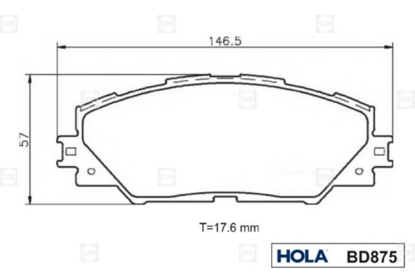 Hola BD875 Brake Pad Set, disc brake BD875: Buy near me at 2407.PL in Poland at an Affordable price!