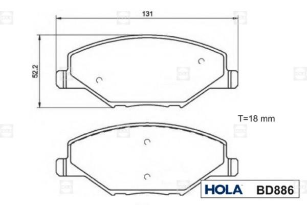 Hola BD886 Front disc brake pads, set BD886: Buy near me in Poland at 2407.PL - Good price!