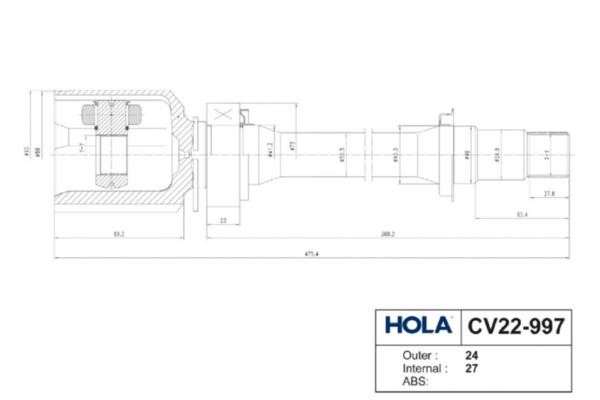 Hola CV22-997 Przegub homokinetyczny CV22997: Dobra cena w Polsce na 2407.PL - Kup Teraz!