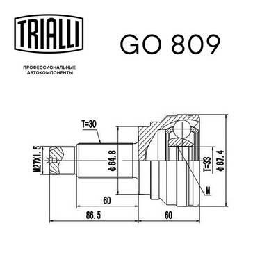 Gelenksatz, antriebswelle Trialli GO 809