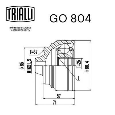 Trialli GO 804 Joint kit, drive shaft GO804: Buy near me in Poland at 2407.PL - Good price!