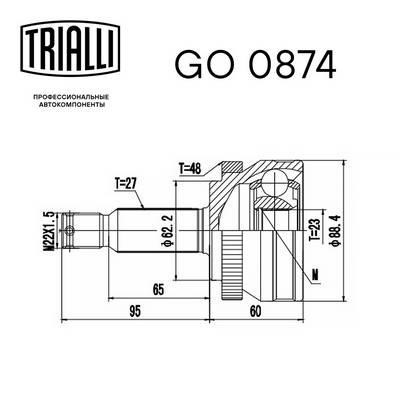 Trialli GO 0874 Joint kit, drive shaft GO0874: Buy near me in Poland at 2407.PL - Good price!