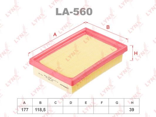 LYNXauto LA-560 Filtr powietrza LA560: Dobra cena w Polsce na 2407.PL - Kup Teraz!