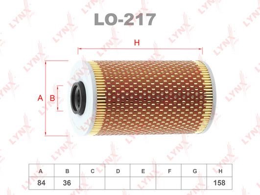 LYNXauto LO-217 Oil Filter LO217: Buy near me in Poland at 2407.PL - Good price!
