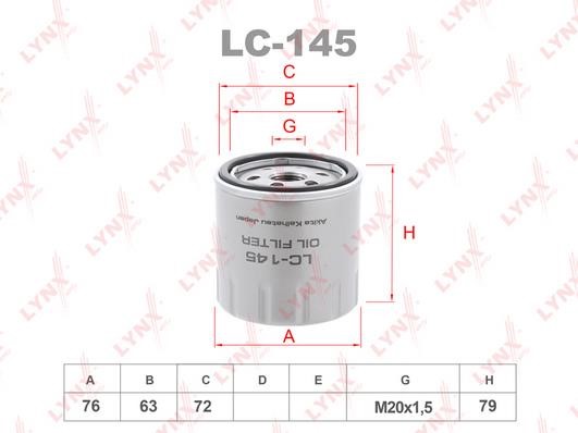 LYNXauto LC-145 Oil Filter LC145: Buy near me in Poland at 2407.PL - Good price!
