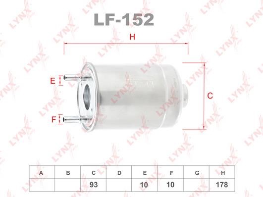 LYNXauto LF-152 Fuel filter LF152: Buy near me in Poland at 2407.PL - Good price!