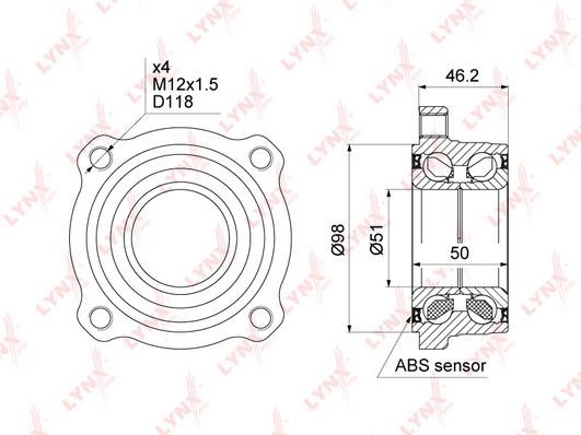 LYNXauto WB1473 Wheel hub bearing WB1473: Buy near me in Poland at 2407.PL - Good price!