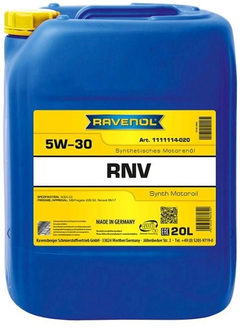 Ravenol 1111114-020 Моторное масло Ravenol RNV 5W-30, 20л 1111114020: Отличная цена - Купить в Польше на 2407.PL!