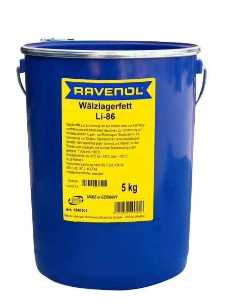 Ravenol 1340105-005-03-000 Multipurpose grease RAVENOL WÄLZLAGERFETT LI 86, 5kg 134010500503000: Buy near me in Poland at 2407.PL - Good price!