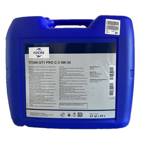 Fuchs 1051 Engine oil Fuchs TITAN GT1 PRO C-3 5W-30, 20L 1051: Buy near me at 2407.PL in Poland at an Affordable price!