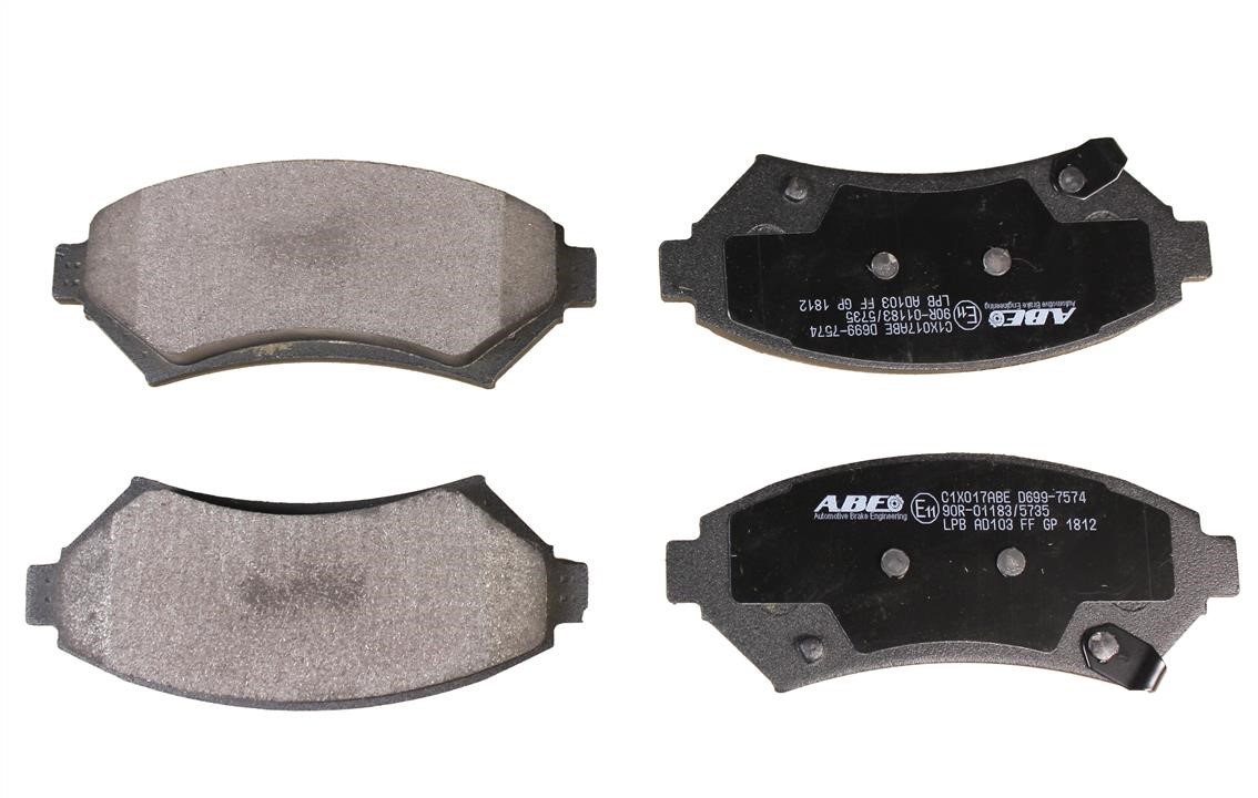 ABE C1X017ABE Front disc brake pads, set C1X017ABE: Buy near me in Poland at 2407.PL - Good price!