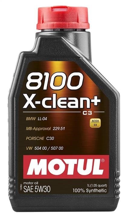 Motul 109218 Engine oil Motul 8100 X-CLEAN+ 5W-30, 1L 109218: Buy near me at 2407.PL in Poland at an Affordable price!