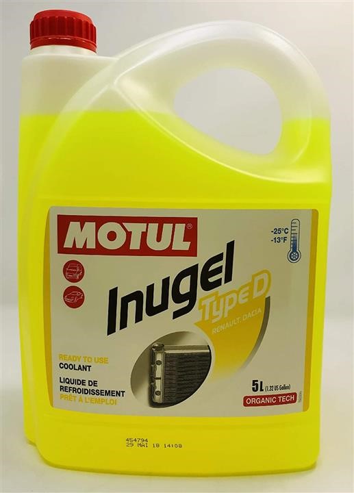 Motul 107785 Frostschutzmittel Motul INUGEL TYPE D gelb -25C, 5L 107785: Kaufen Sie zu einem guten Preis in Polen bei 2407.PL!
