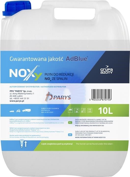 Noxy 870756 Adblue fluid, 10 l 870756: Buy near me at 2407.PL in Poland at an Affordable price!