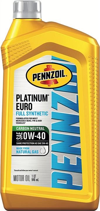 Pennzoil 550051113 Engine oil Pennzoil Platinum Euro Full Synthetic 0W-40, 0,946L 550051113: Buy near me in Poland at 2407.PL - Good price!