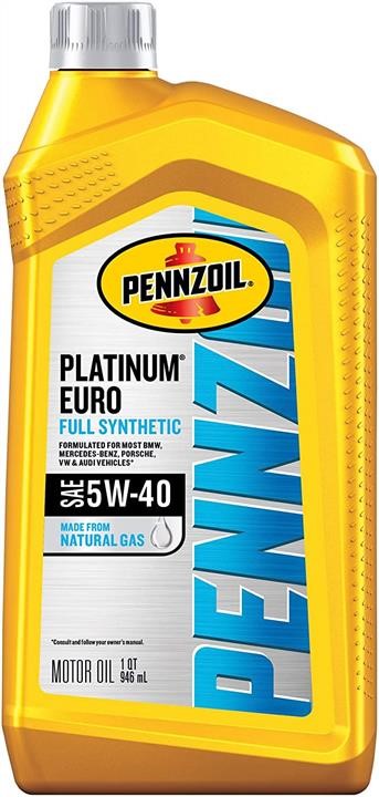 Pennzoil 550051120 Моторна олива Pennzoil Platinum Euro Fully Synthetic 5W-40, 0,946л 550051120: Приваблива ціна - Купити у Польщі на 2407.PL!