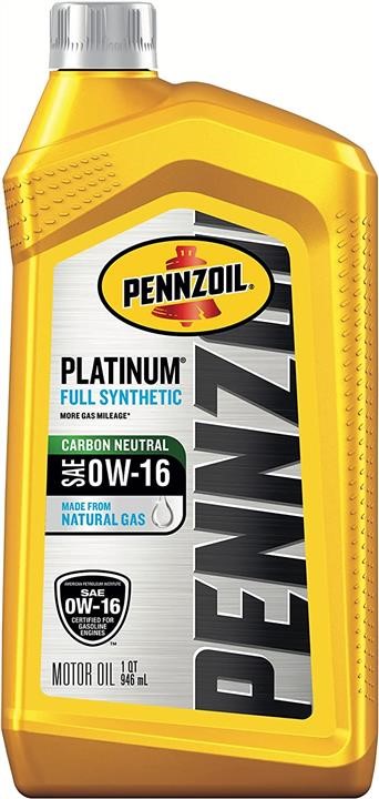 Pennzoil 550049266 Engine oil Pennzoil Platinum Fully Synthetic 0W-16, 0,946L 550049266: Buy near me in Poland at 2407.PL - Good price!