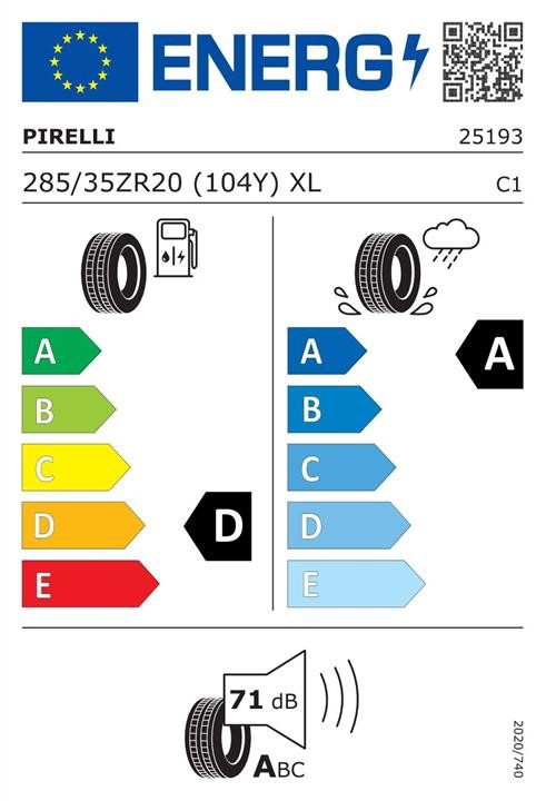 Passenger Summer Tyre Pirelli P Zero Corsa 285&#x2F;25 R20 104Y XL Pirelli 2519300