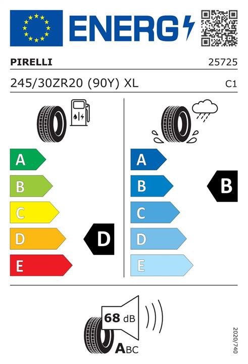 Шина Легковая Летняя Pirelli P Zero Corsa 245&#x2F;30 R20 90Y XL Pirelli 2572500