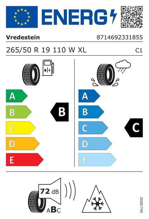 Vredestein TYR02430 Passenger Allseason Tyre Vredestein Quatrac 5 265/50 R19 110W TYR02430: Buy near me in Poland at 2407.PL - Good price!