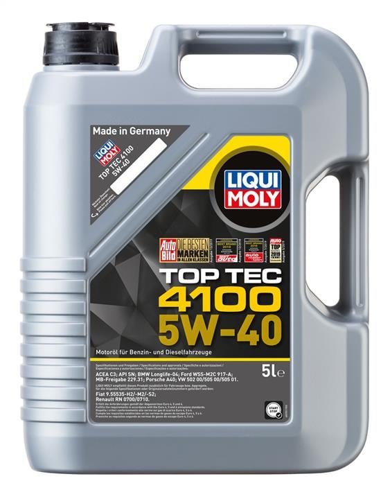 Liqui Moly 9511 Engine oil Liqui Moly Top Tec 4100 5W-40, 5L 9511: Buy near me at 2407.PL in Poland at an Affordable price!