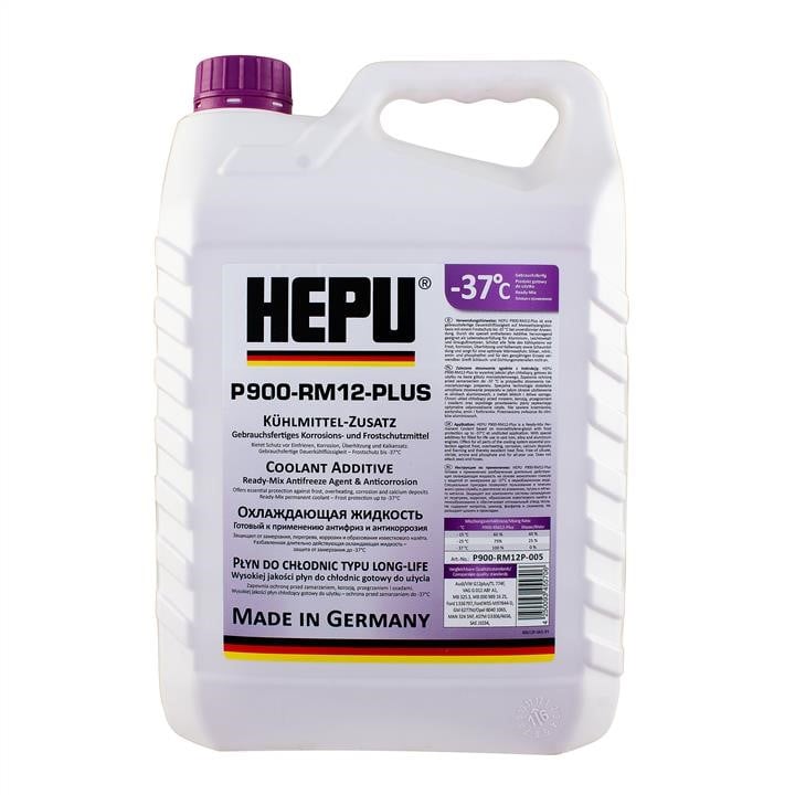 Hepu P900RM12PLUS005 Antifreeze HEPU G12+ READY MIX VIOLET-PURPLE purple, ready for use -37, 5l P900RM12PLUS005: Buy near me in Poland at 2407.PL - Good price!