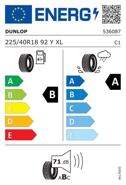 Шина легковая летняя Dunlop Sport Maxx RT 225&#x2F;40 R18 92Y XL (MO) Dunlop 531638