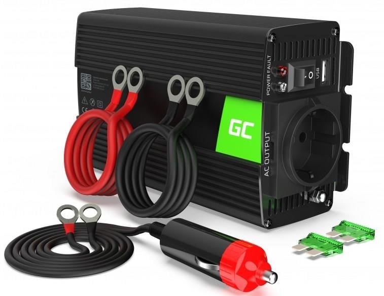 Green Cell INV03DE Voltage converter (inverter) Green Cell 12V to 230V 500W/1000W Modified sine wave INV03DE: Buy near me in Poland at 2407.PL - Good price!