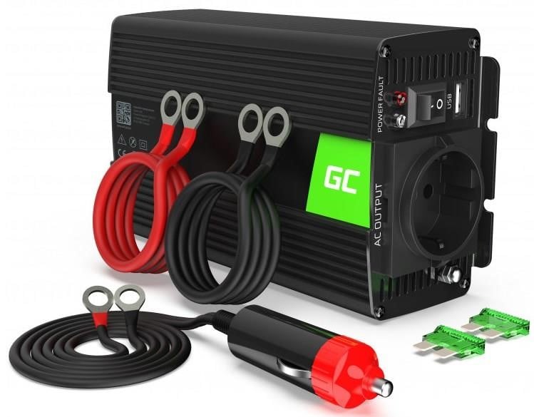 Green Cell INV04DE Voltage converter (inverter) Green Cell 24V to 230V 500W/1000W Modified sine wave INV04DE: Buy near me in Poland at 2407.PL - Good price!
