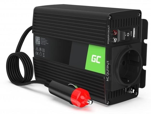 Green Cell INV06 Voltage converter (inverter) Green Cell 12V to 230V 150W/300W Modified sine wave INV06: Buy near me in Poland at 2407.PL - Good price!