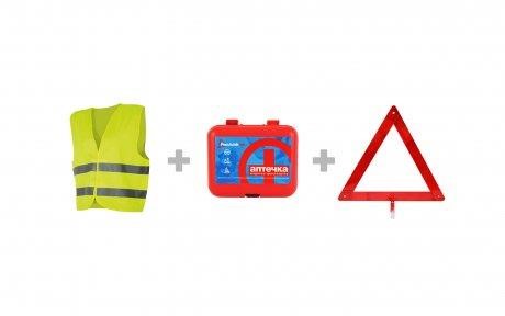 Poputchik 33-005-IS Poputchik motorist set "On the road" Sign + First aid kit + Vest 33005IS: Buy near me in Poland at 2407.PL - Good price!